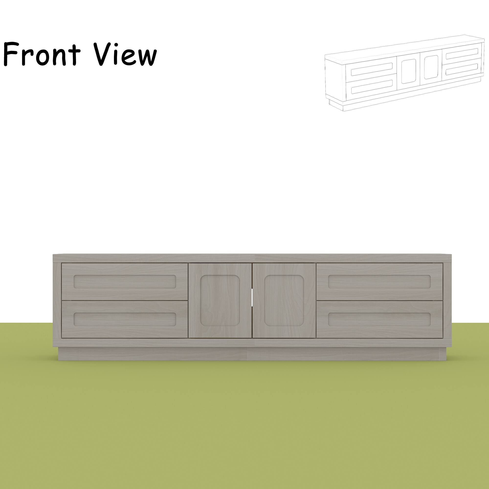 FUFU&GAGA - Light TV Stand with Storage – 65" TV Fit, Modern Minimalist Design - Gray