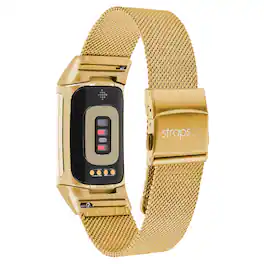 StrapsCo - Pro Mesh Strap Steel Watch Band For Fitbit Charge 6 (Short-Medium) - Yellow Gold