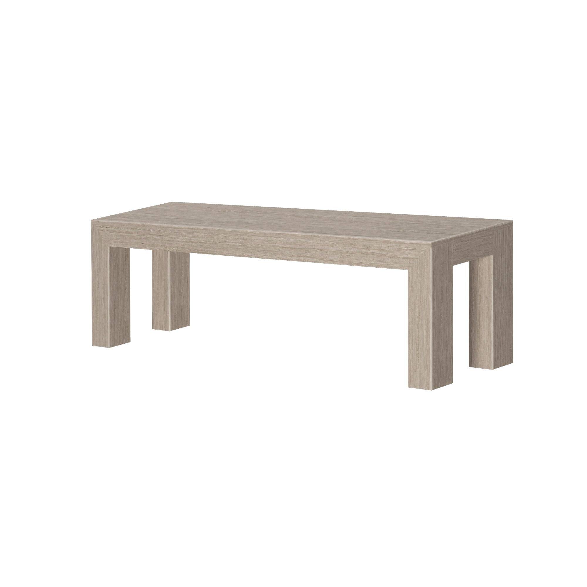 Alt View 2. Plank+Beam - Modern Dining Bench, Seashell Wirebrush - Seashell Wirebrush.