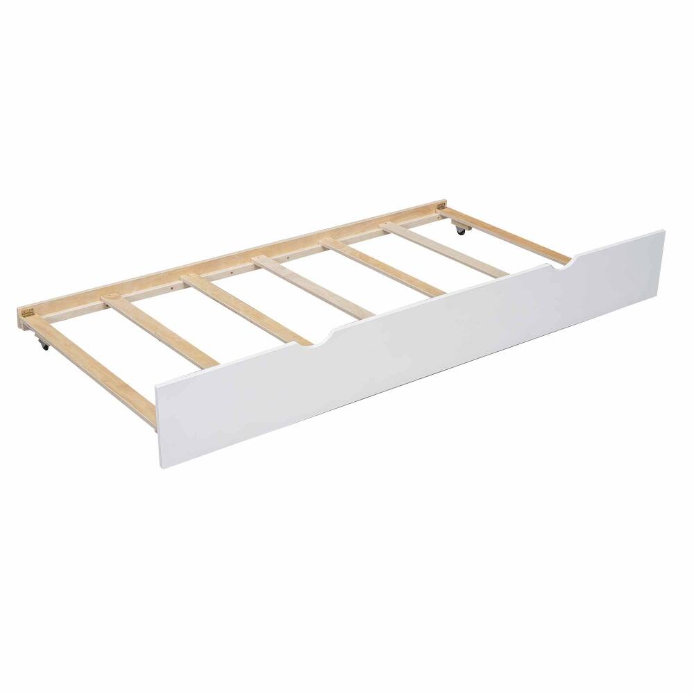Alt View 10. Loheer - Loheer Twin Over Full Bunk Bed with Trundle White Solid Wood - White.