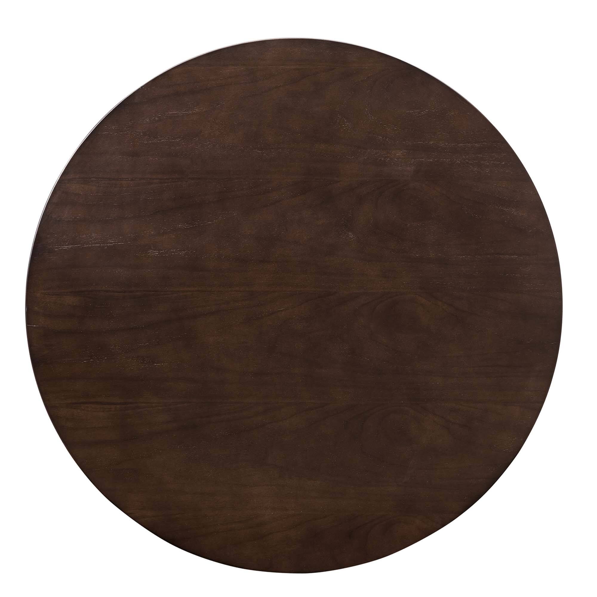 Alt View 1. Modway - Verne 35" Dining Table by Modway - Gold Cherry Walnut.