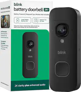 Blink - Battery Doorbell 2K+ (Add-On) — Wireless video doorbell, 2K resolution, enhanced audio - Black