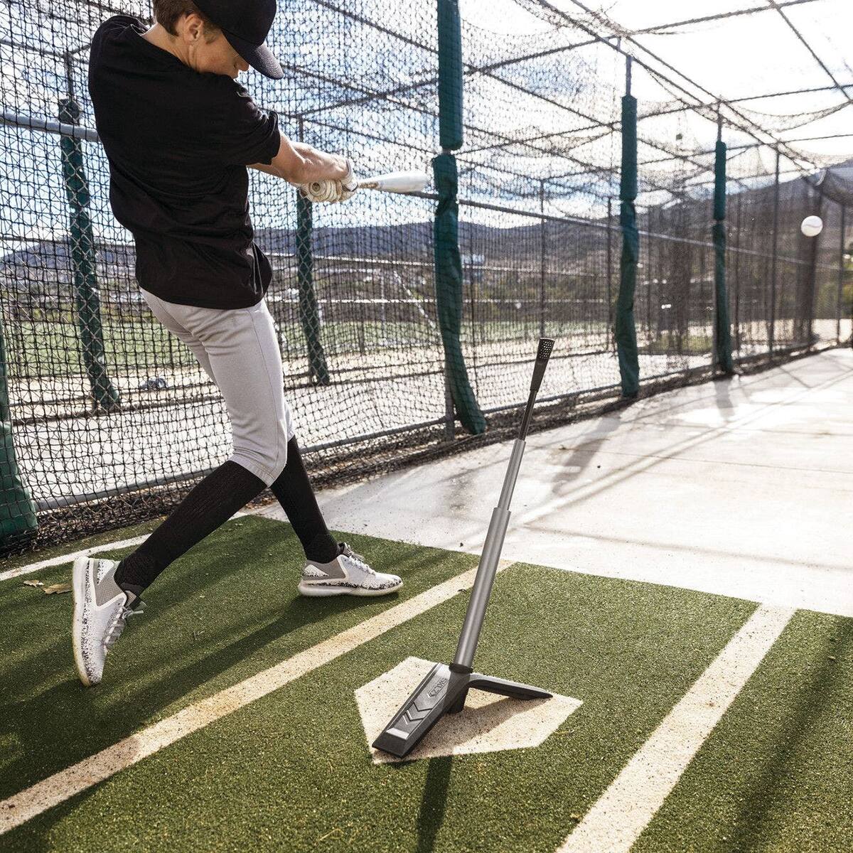 Alt View 3. SKLZ - SKLZ Launch Tee Elite Baseball Training Aid - Black/Gunmetal - Black/Gunmetal.
