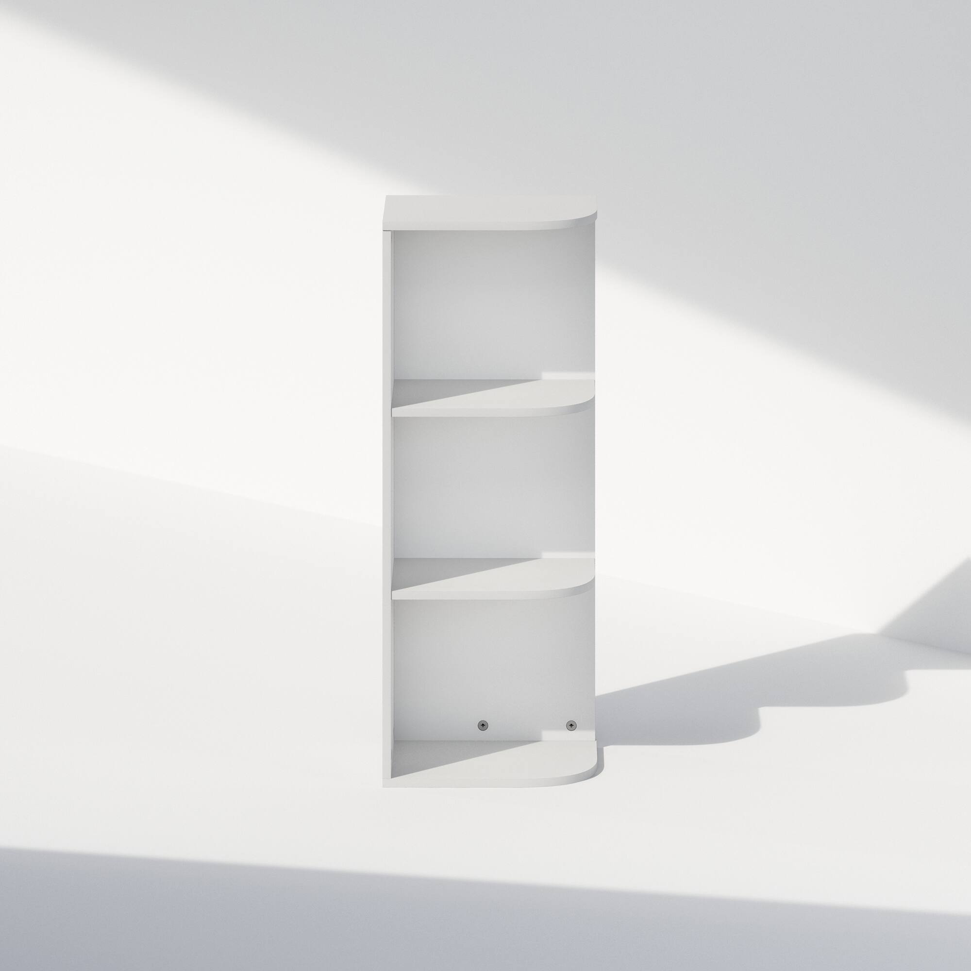 Alt View 2. Furinno - Reed 3-Tier Space Saving Corner Storage Display Shelf, Bookshelf, White - White.