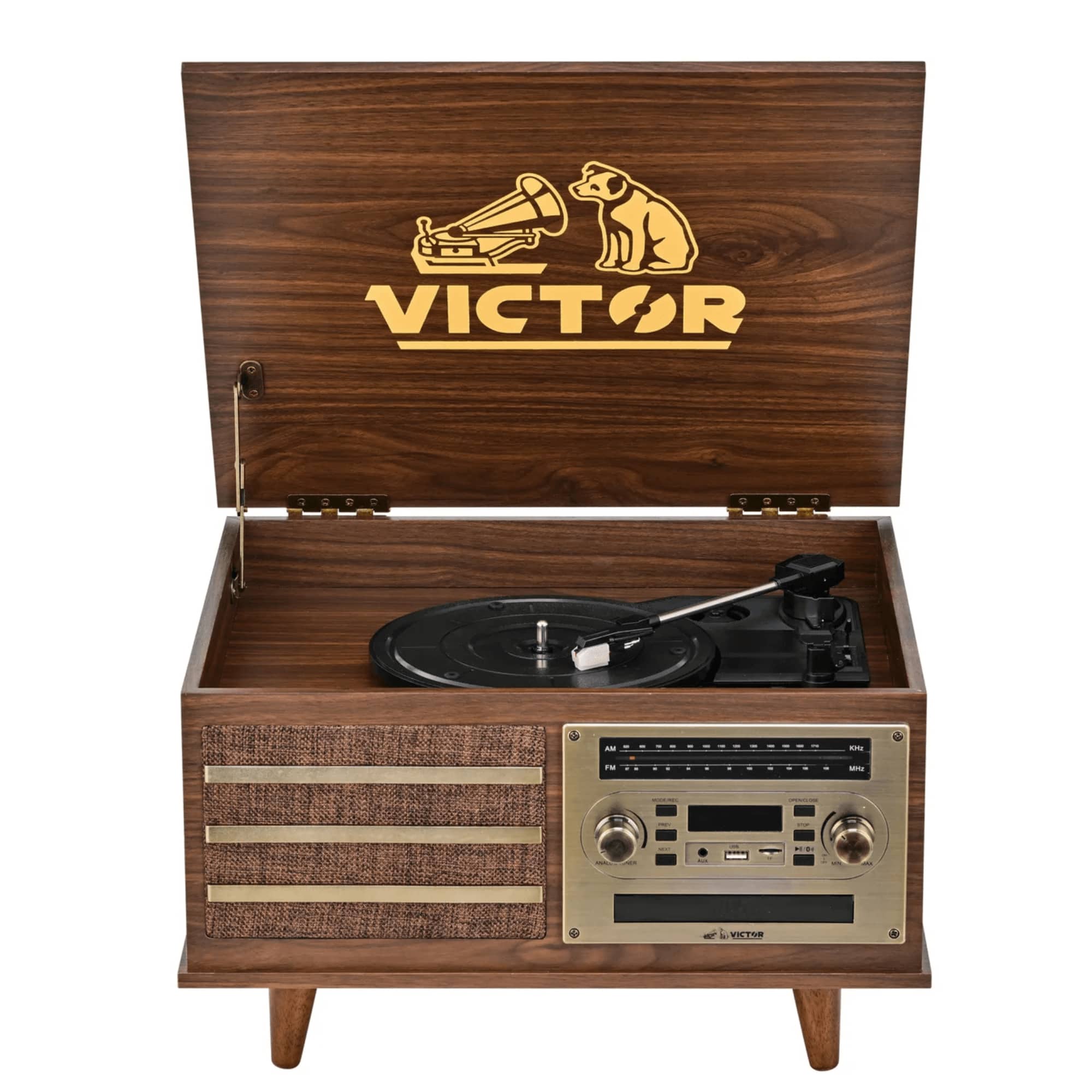 Victor Audio - Monroe 8-in-1 Music Center - Walnut