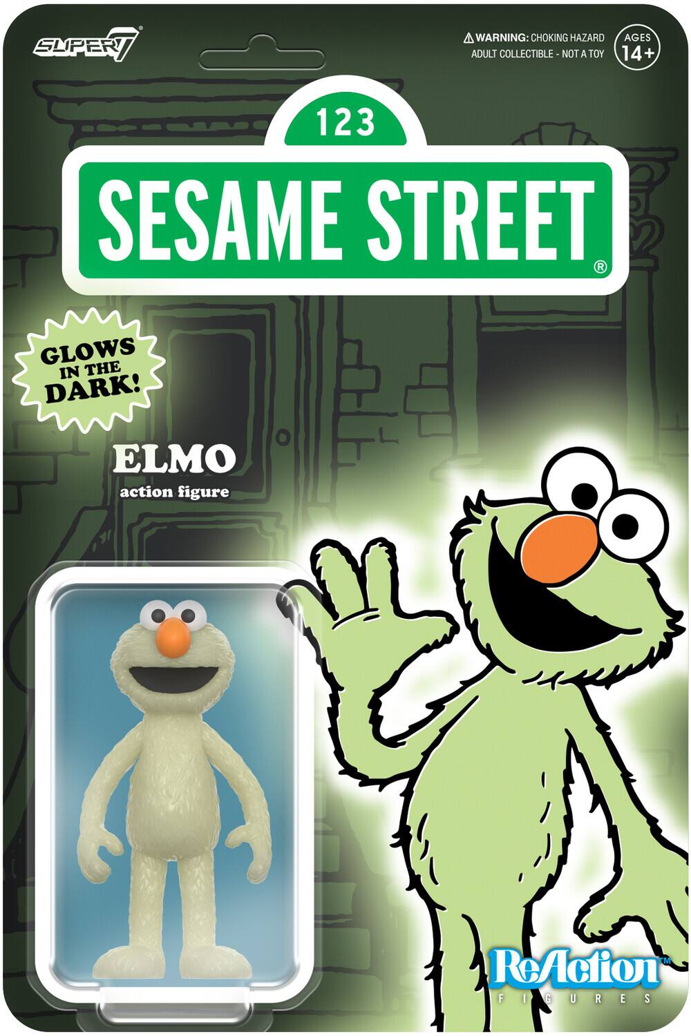 Sesame Street - ReAction Figures Exclusive - Elmo (Glow) - COLLECTIBLES