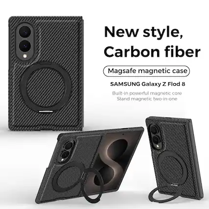 New style, Carbon fiber
Magsafe magnetic case
SAMSUNG Galaxy Z Fold 8
Built-in powerful magnetic core
Stand magnetic two-in-one