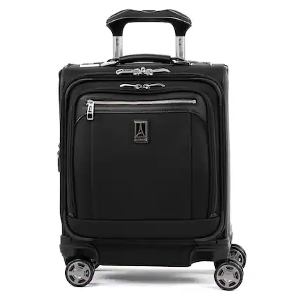 Front. Travelpro - Travelpro Platinum Elite Underseat Spinner Tote Bag with USB Port - Shadow Black.