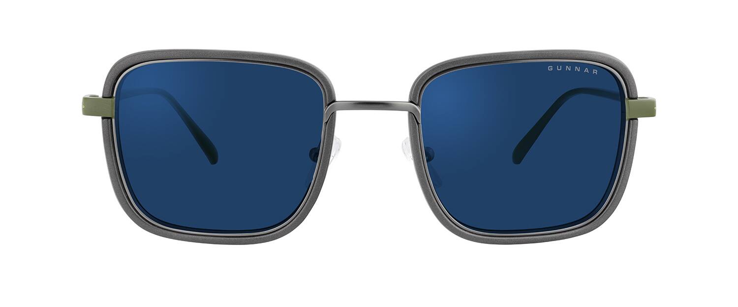 Angle. GUNNAR - Fallout Vault 33 Computer Glasses with Blue Light Reduction, Sun Lenses - Gunmetal/Olive.