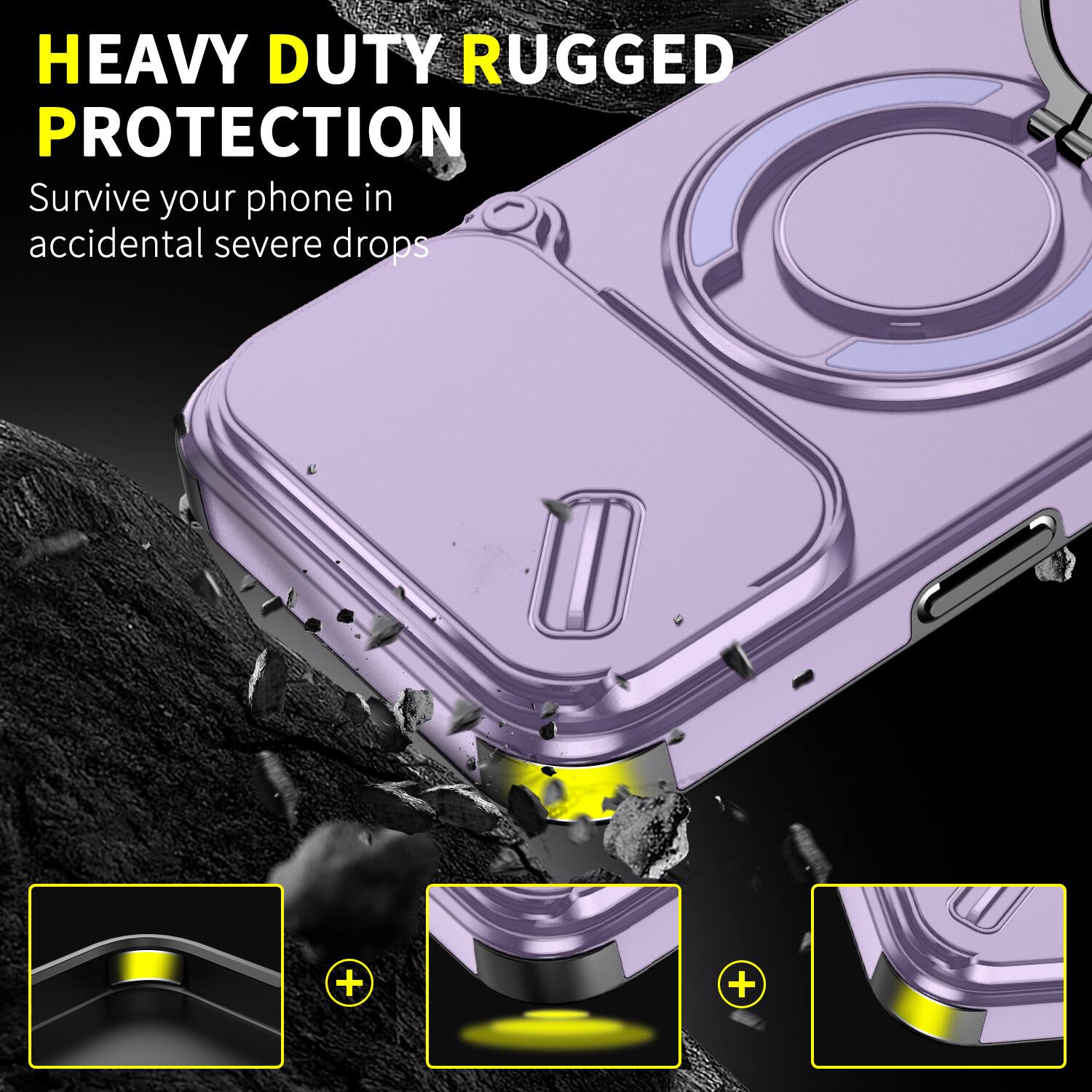 HEAVY DUTY RUGGED PROTECTION  
Survive your phone in accidental severe drops