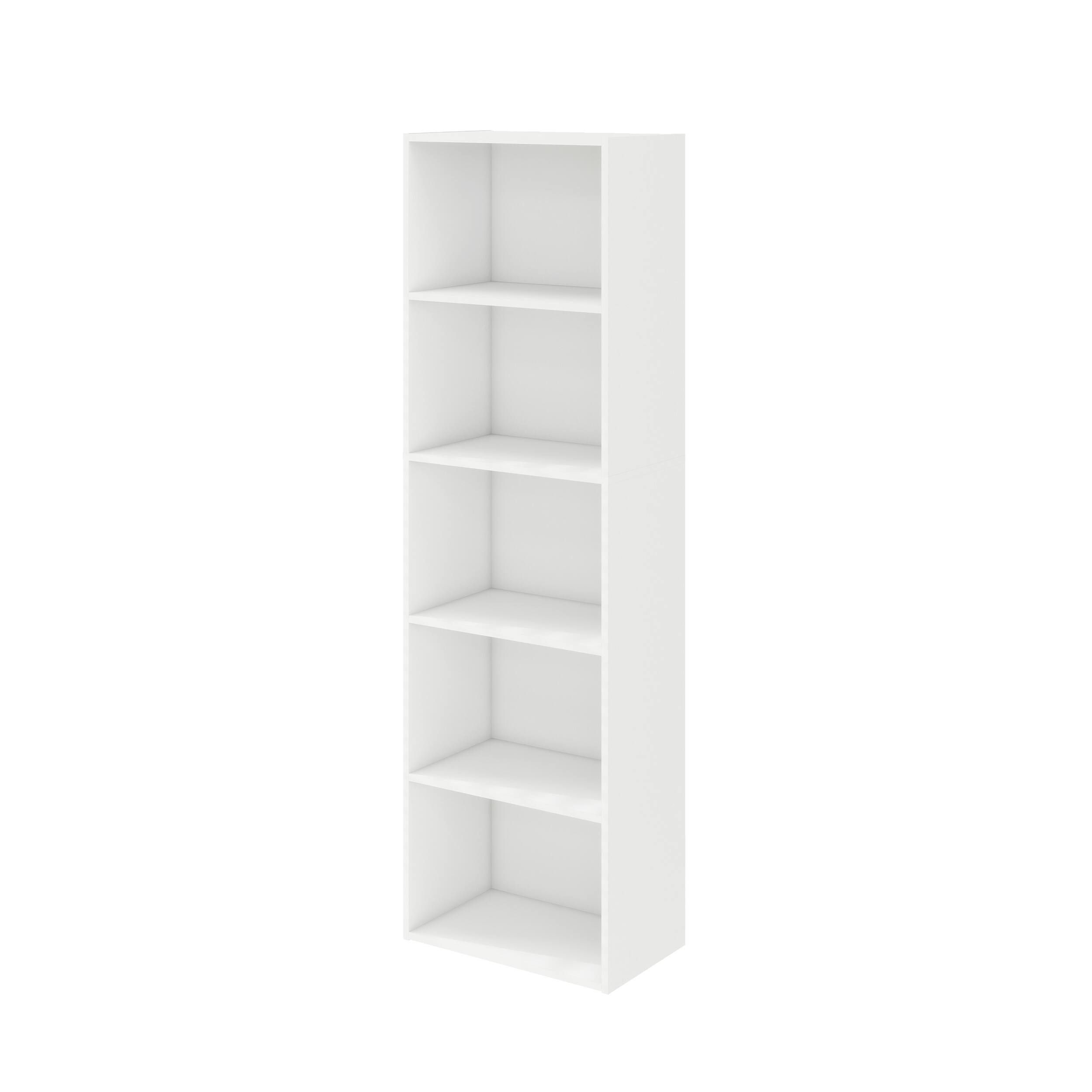 Back. HOMLUX - HOMLUX 5-Tier 52" Engineered Wood Bookcase, Storage Bookshelf for Study Office, White - White.