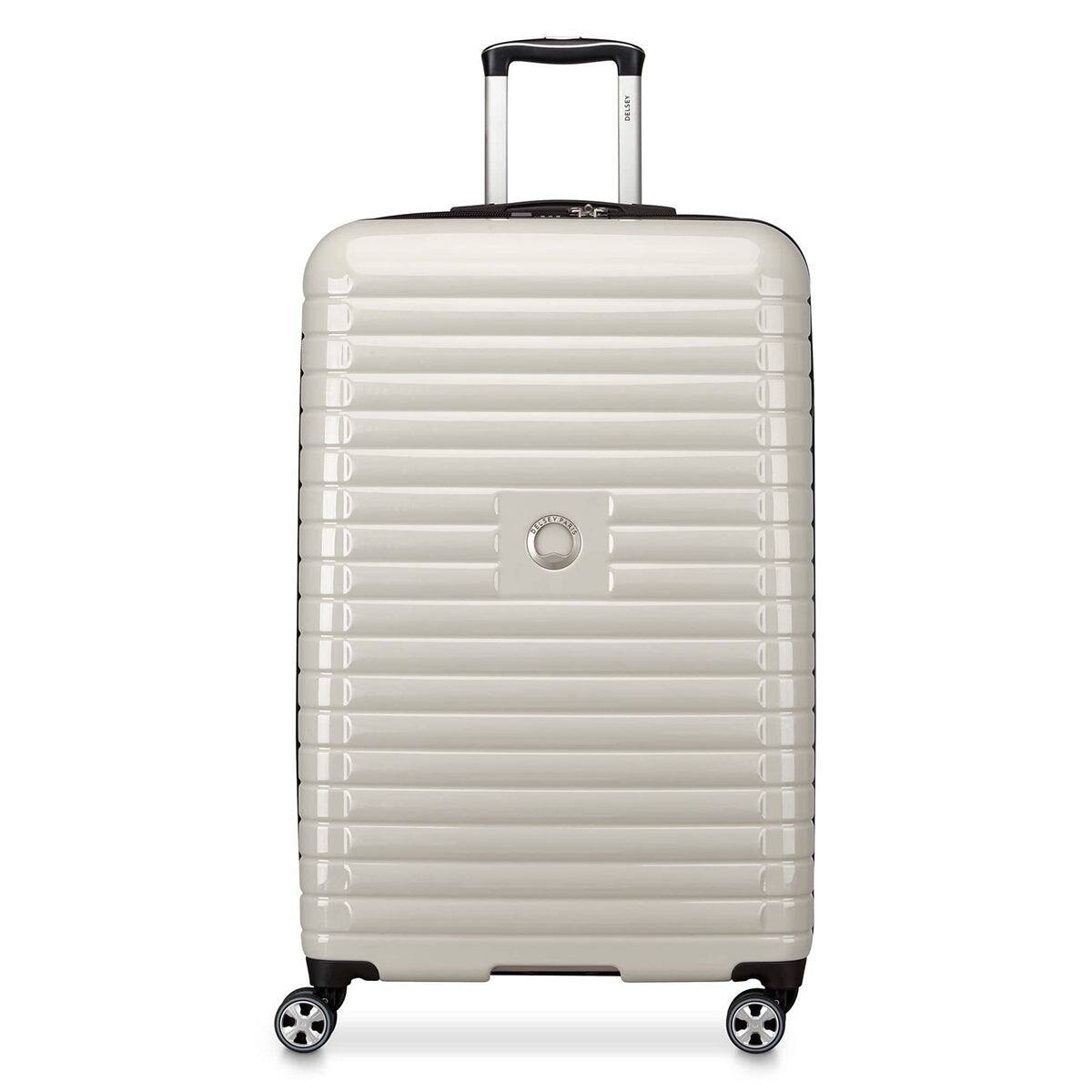 Front. Delsey - Delsey Cruise 3.0 28" Large Checked Expandable Spinner - Ivory.