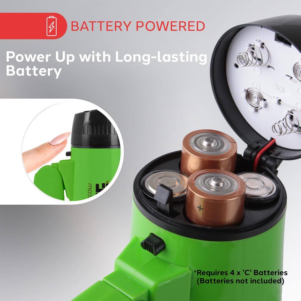 BATTERY POWERED

Power Up with Long-lasting Battery

*Requires 4 x 'C' Batteries (Batteries not included)
