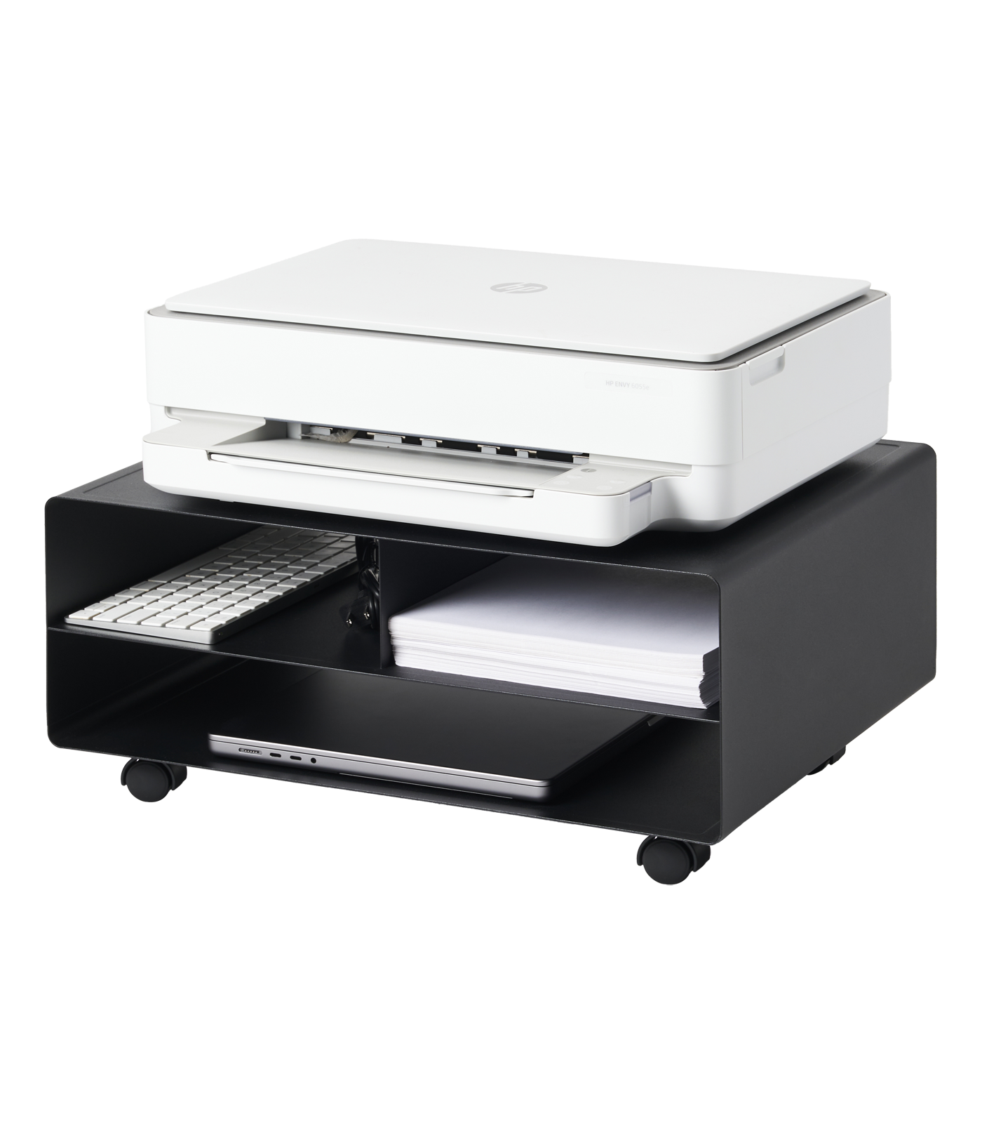 Angle. Yamazaki Home - Rolling Printer Stand - Steel.