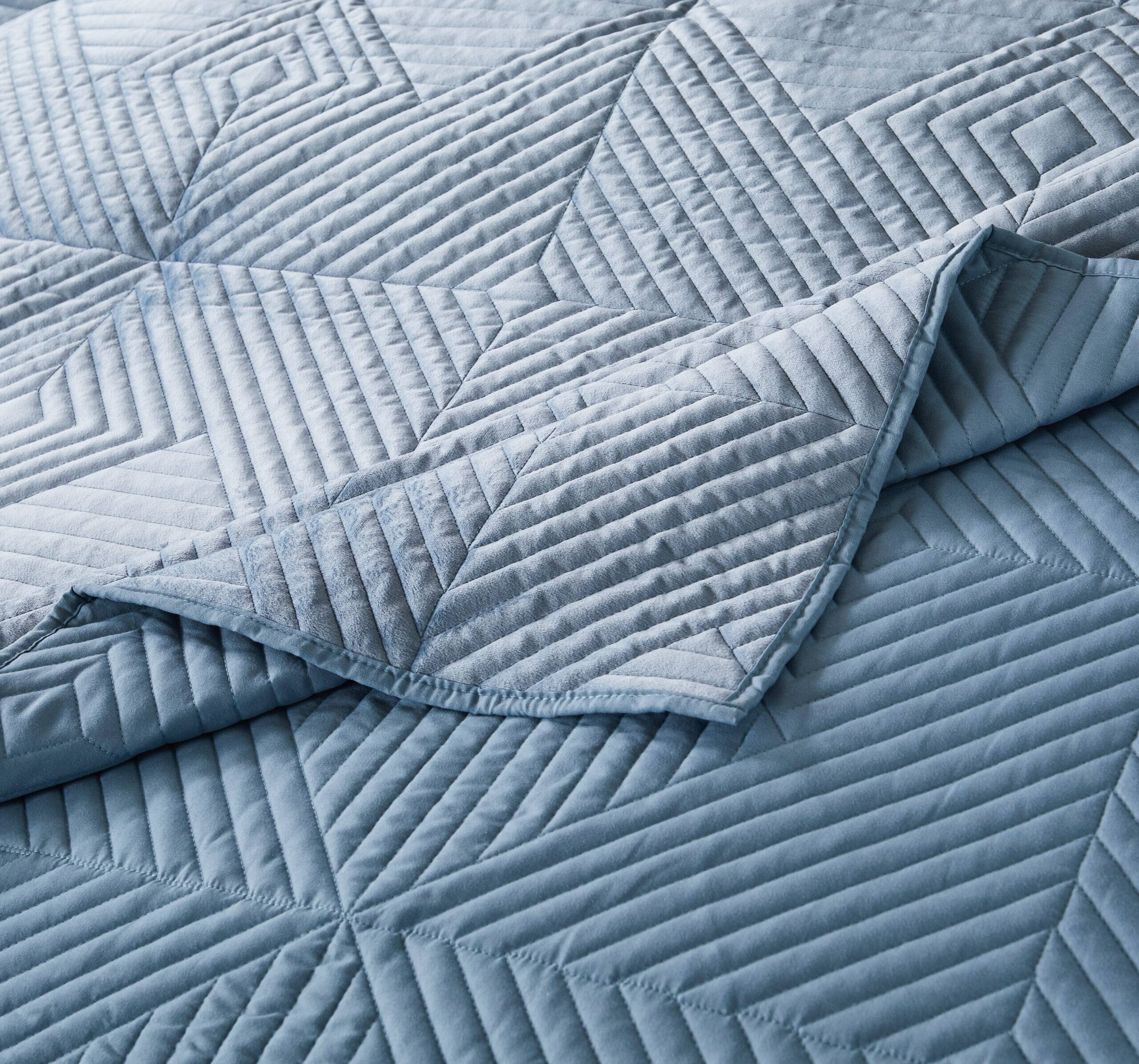 Back. BreeBe - Riviera Velvet Spa Blue Throw - Spa Blue.