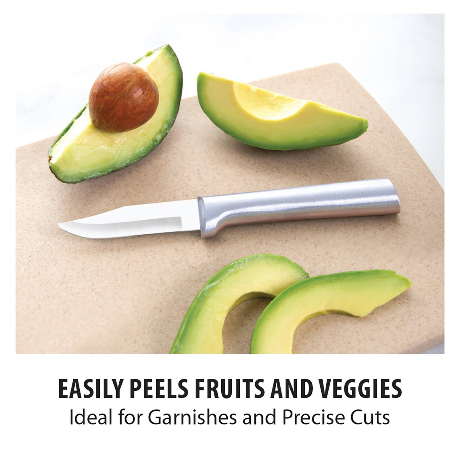 EASILY PEELS FRUITS AND VEGGIES  
Ideal for Garnishes and Precise Cuts