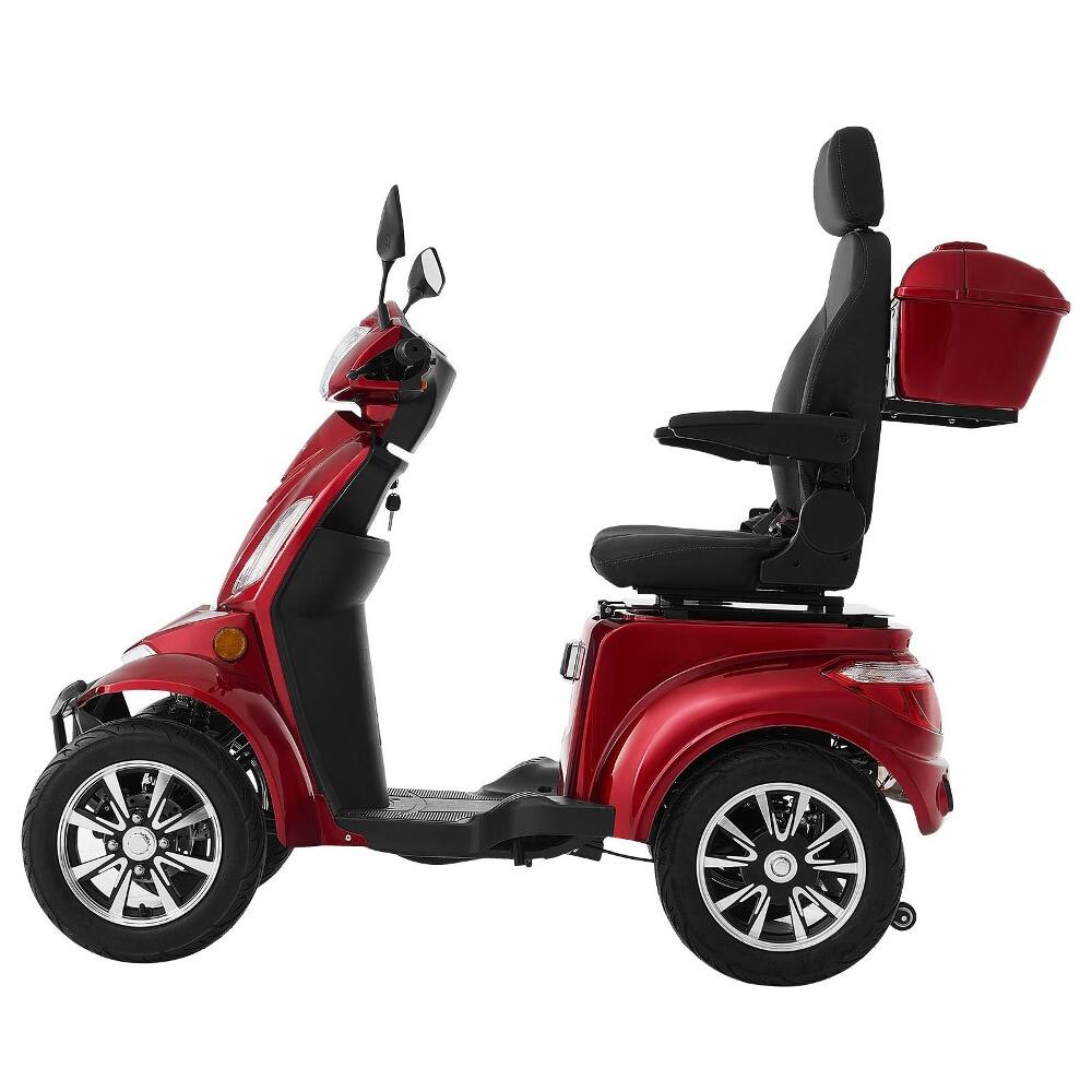 Alt View 8. Loheer - Loheer Heavy Duty 4-Wheel Mobility Scooter 500lbs Capacity All Terrain - Red.