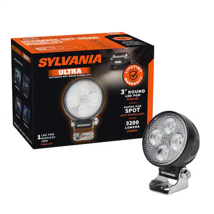 SYLVANIA
ULTRA
ULTIMATE OFF ROAD VISIBILITY
3" ROUND LED POD
FARO LED
SPOT SUPERLARGO
3200 LUMENS
1 LED POD
012V/24V
16W
LIFETIME WARRANTY
SYLVANIA
ULTIMATE OFF ROAD VISIBILITY
ULTIMATE ULT VISIBILITY
L2O
FARO LED
SYLVANIA
SUPER FAR SPOT
SPOT SUPERLARGO
3200 LUMENS