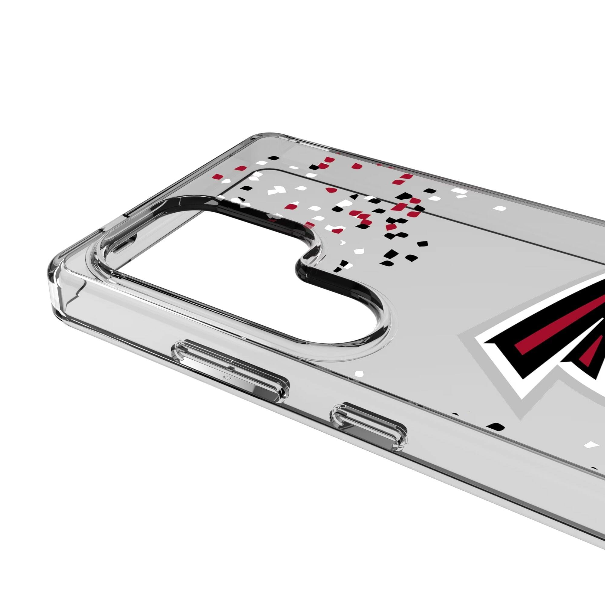 Alt View 2. Keyscaper - Atlanta Falcons Galaxy Clear Case with Confetti Design - S23 - Multicolor.