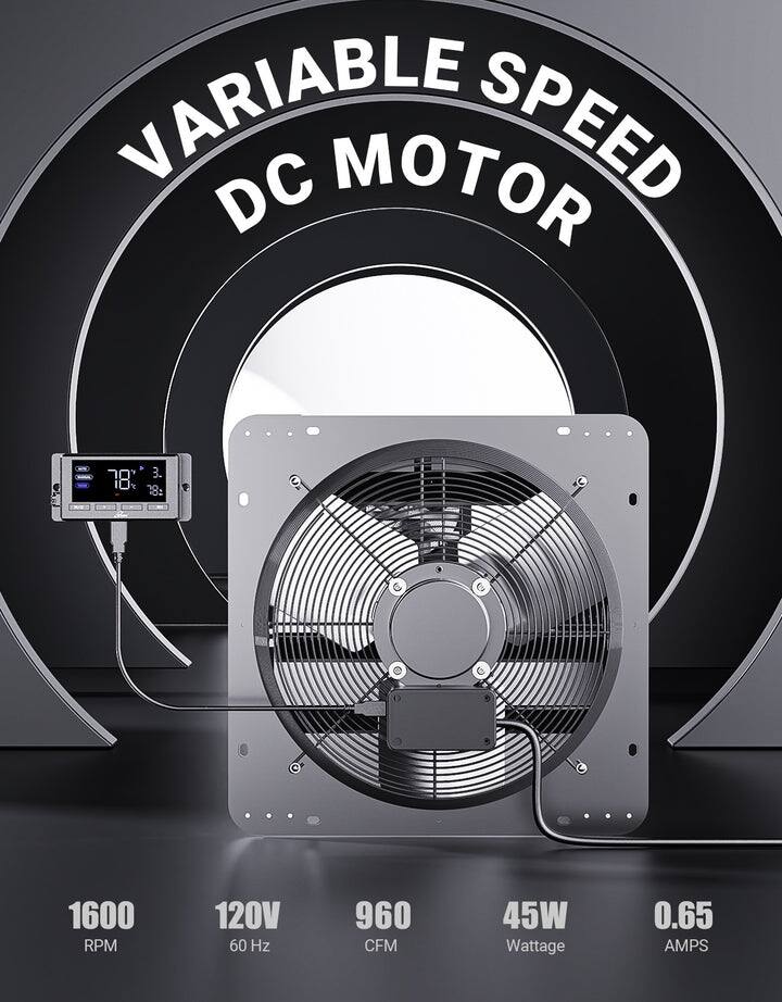VARIABLE SPEED DC MOTOR

1600 RPM  
120V 60 Hz  
960 CFM  
45W  
0.65 AMPS
