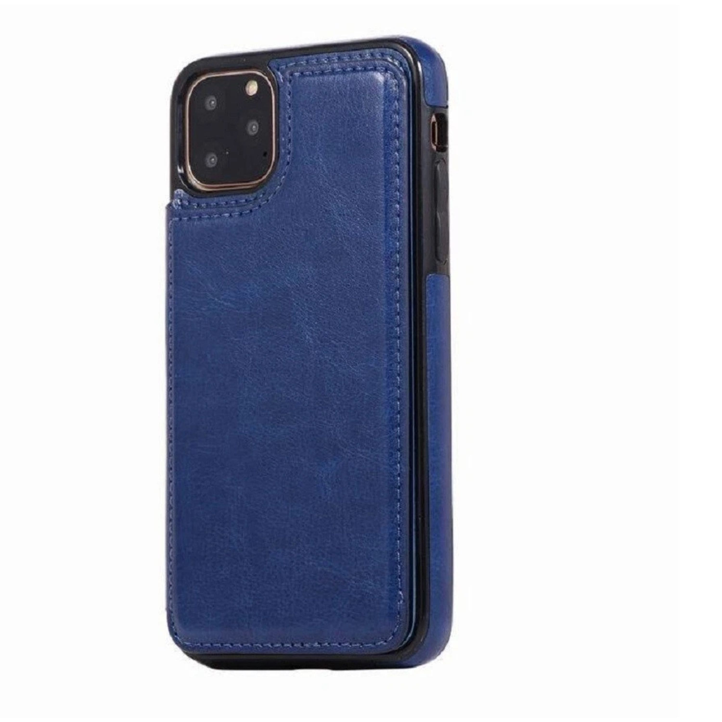 Kitcheniva - Leather Cellphone Case For iPhone 11 Pro Max With Magnetic Flip And Card Pocket - Blue
