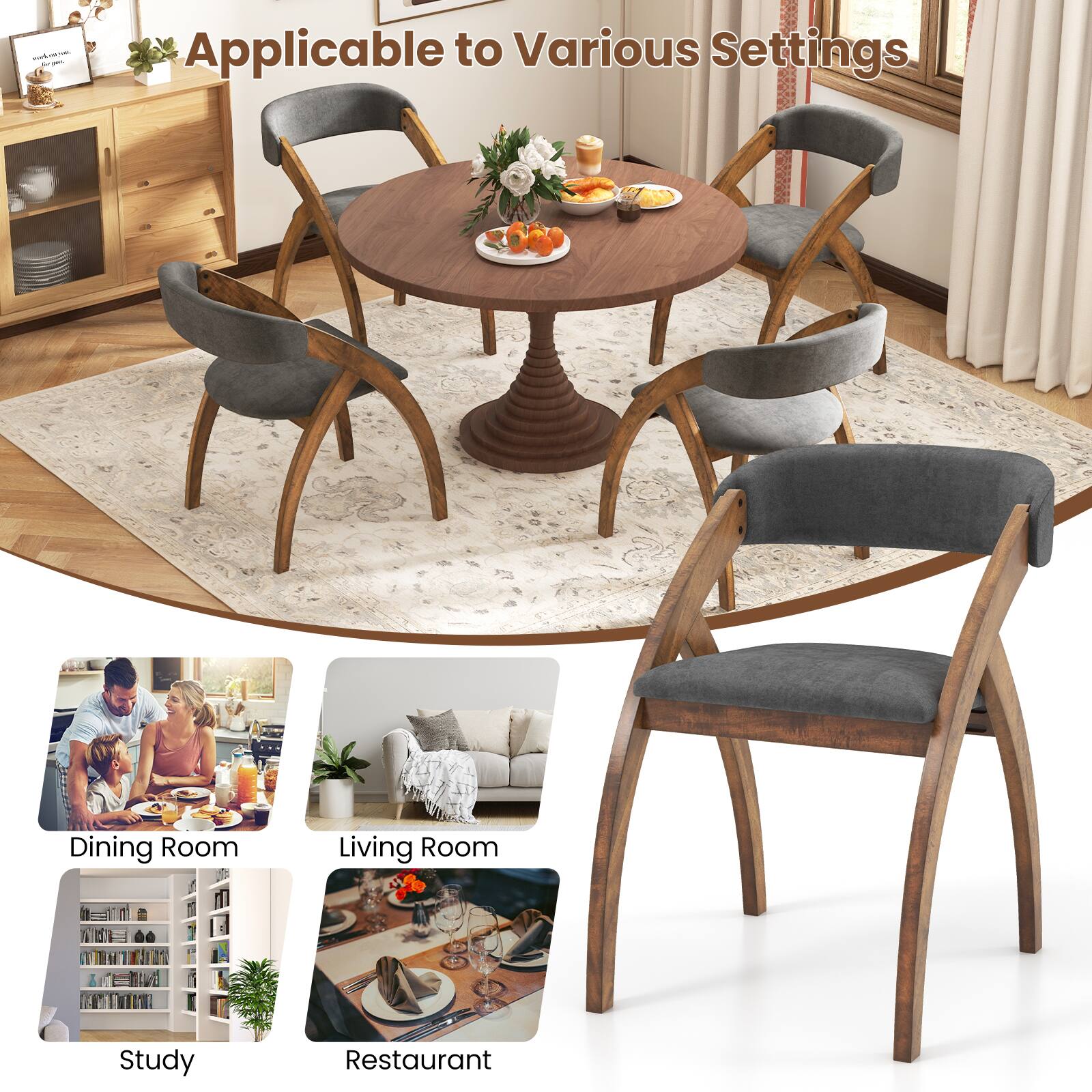 Applicable to Various Settings

Dining Room  
Living Room  
Study  
Restaurant