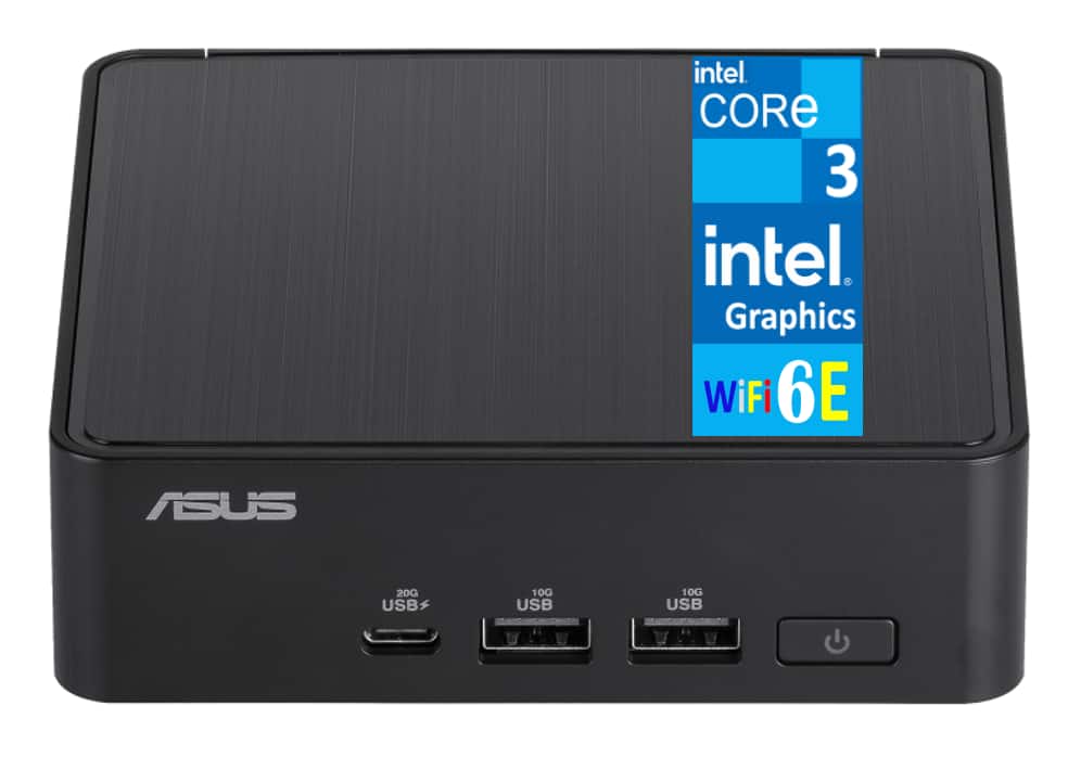 ASUS - NUC 14 Pro Slim Mini Desktop (Intel Core 3 100U, 16GB DDR5, 256GB PCIe SSD, Intel Graphics, Win 11 Pro) - Black