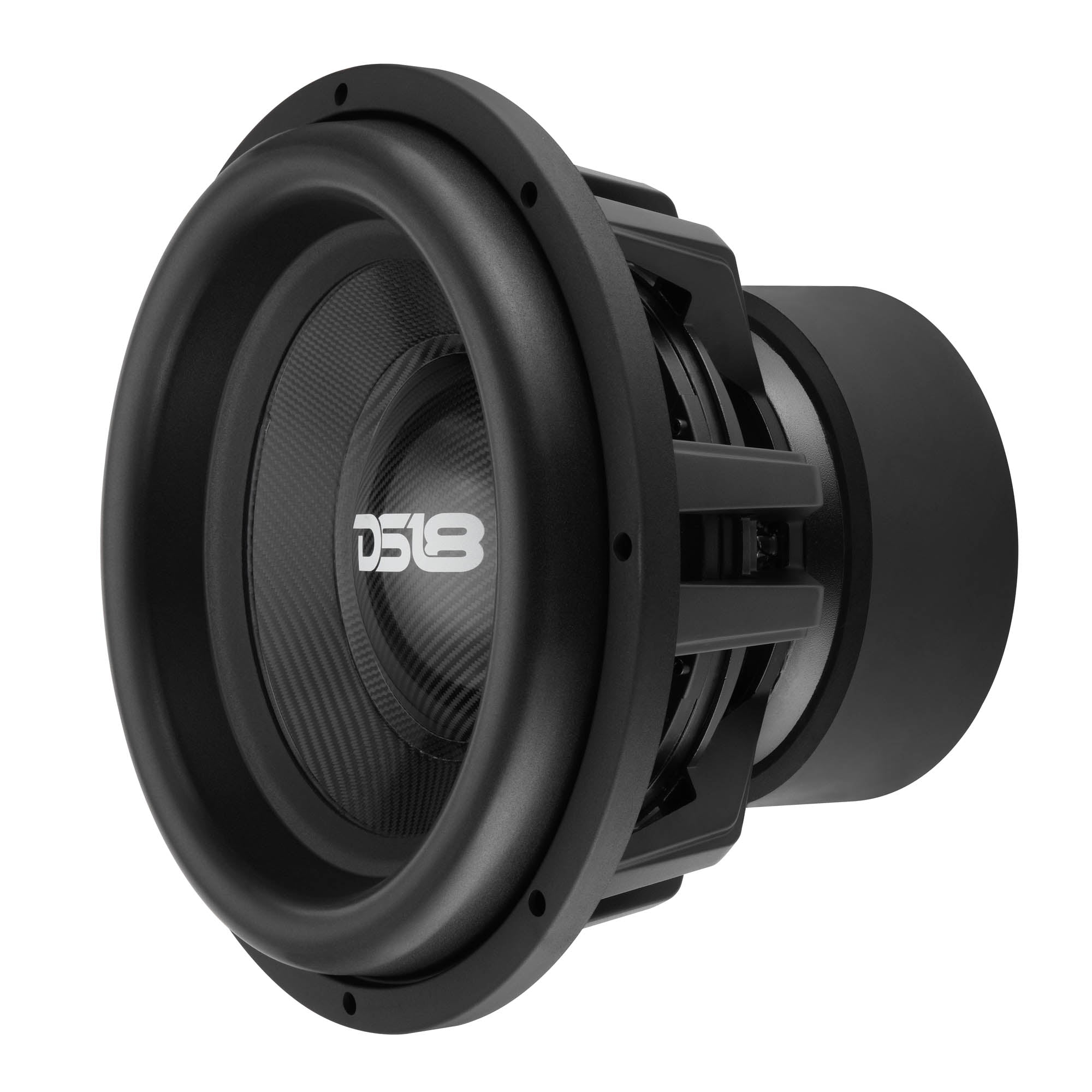 Left. DS18 Audio - CARBON 15" High Excursion Carbon Fiber Cone Subwoofer, 3500W RMS Dual 1-Ohm.