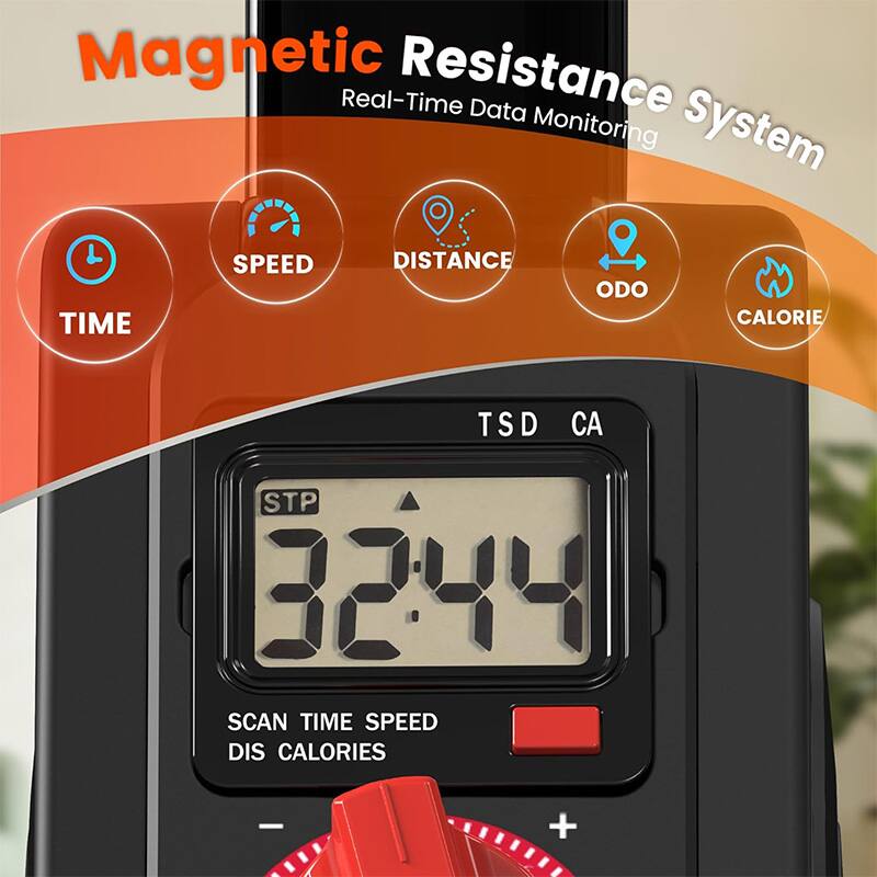 Magnetic Resistance Real-Time Data Monitoring System  
TIME SPEED DISTANCE ODO CALORIE  
TSD CA STP 32:44  
SCAN TIME SPEED DIS CALORIES
