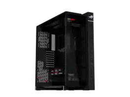 ASUS - ROG Cronox Full Tower Case with Curved Glass, 400mm GPU Support, EATX/BTF, 9.2" LCD Screen - Black