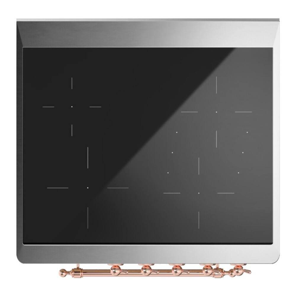 Alt View 5. ILVE - ILVE Majestic II 30 inch Induction Range with 4 Elements (Graphite Matte, Copper Trim) - Graphite Matte.