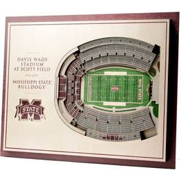YouTheFan - Mississippi State Bulldogs 17'' x 13'' 5-Layer StadiumViews 3D Wall Art - Brown