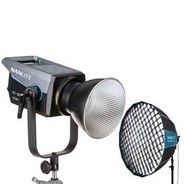 NANLITE - FC300B Bi-Color LED Spotlight Bundle with Rapid 120 Parabolic Softbox