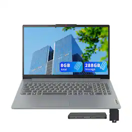 Lenovo - IdeaPad Slim 3i 15.6" FHD Laptop,Intel Core i3-N305,8GB RAM,128GB UFS+128GB Dock Set,UHD Graphics,Win 11 - Gray