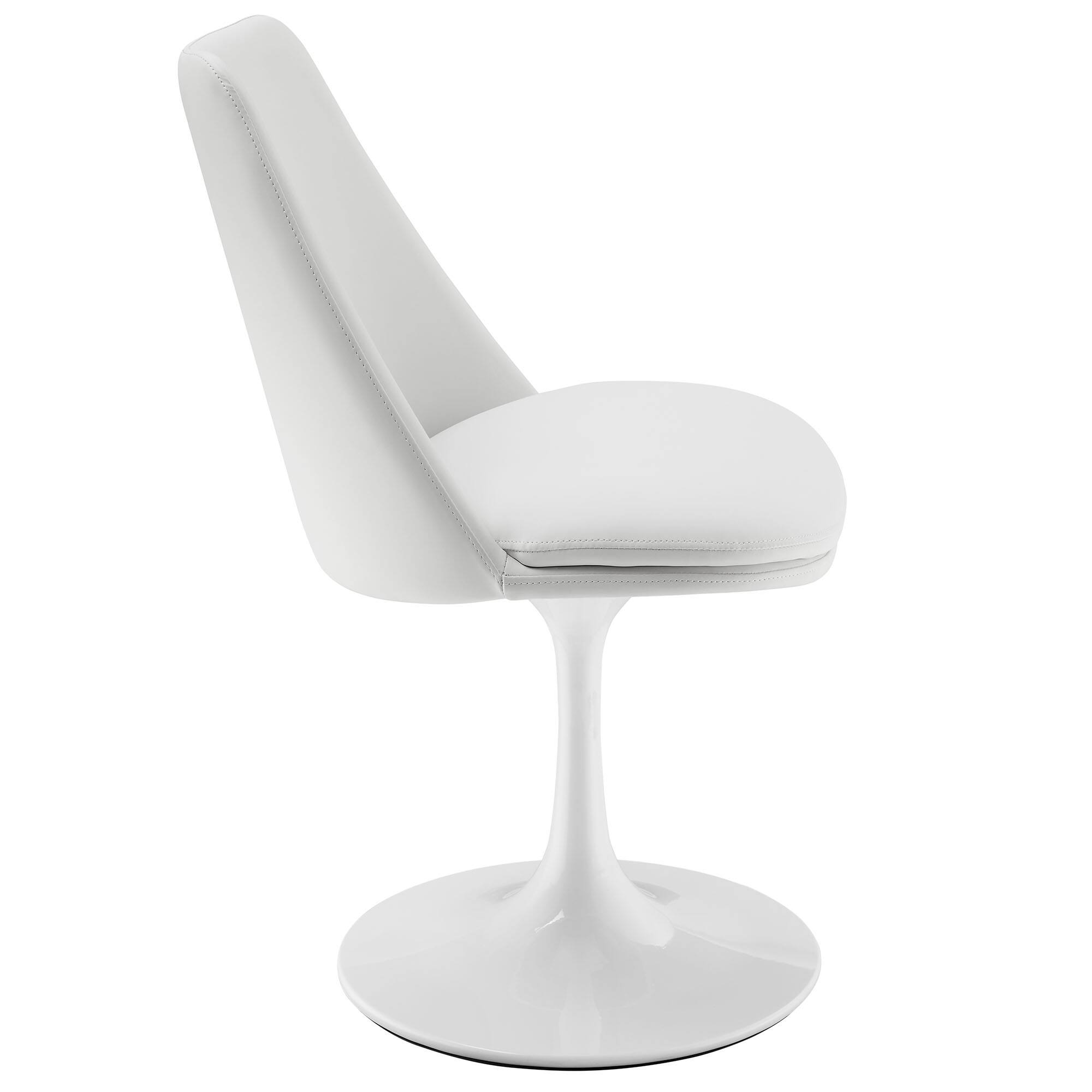 Back. Modway - Lippa Swivel Dining Vegan Leather Side Chair by Modway - White.