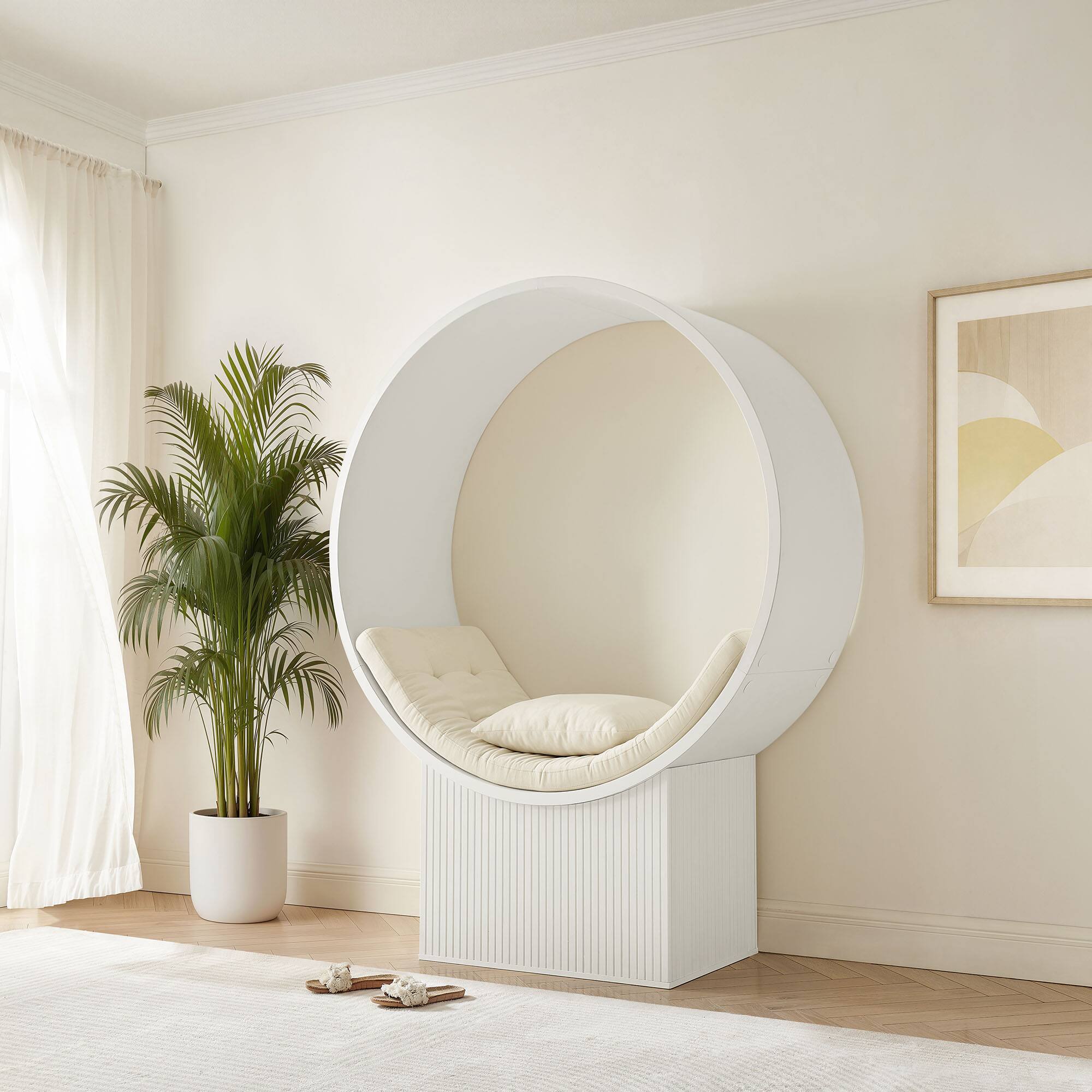 Alt View 3. Modway - Aperture Round Alcove Accent Chair by Modway - White Ivory.