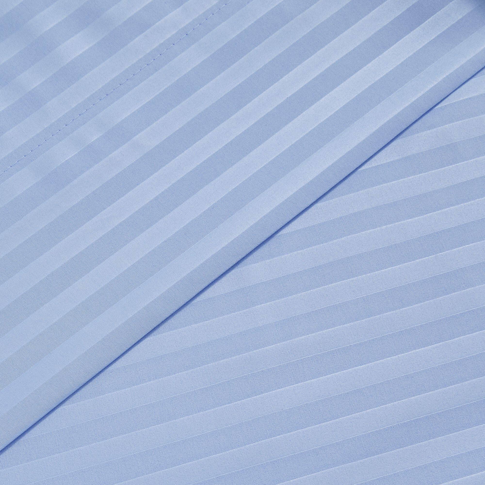 Left. Sweet Home Collection - 4 Piece Embossed Dobby Stripe Sheet Set, Double Brushed Microfiber, Twin - Light Blue.