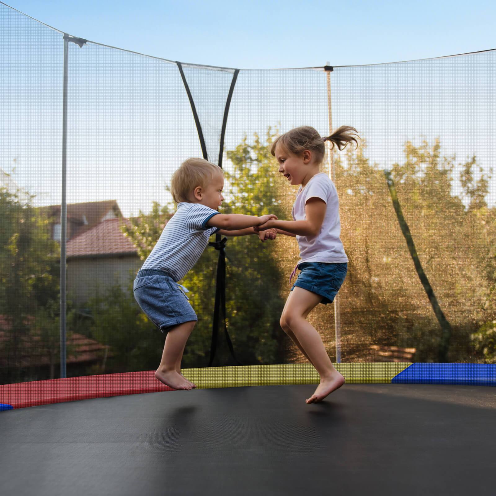 Alt View 1. Gymax - Gymax 15FT Trampoline Spring Cover Universal Trampoline Replacement Pad w/Split Design - Multicolor.