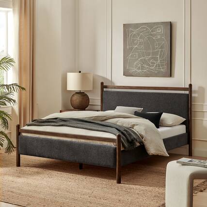 Front. Modway - Ginny Platform Bed Frame by Modway - Wenge Heathered Dark Gray.