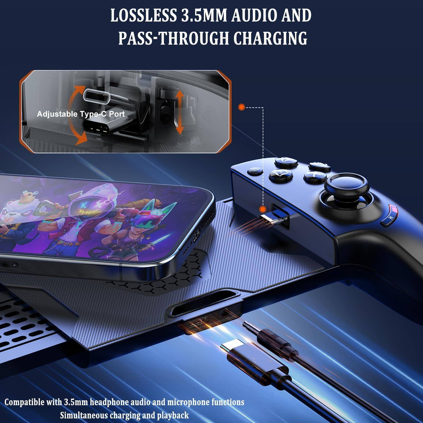 LOSSLESS 3.5MM AUDIO AND PASS-THROUGH CHARGING

Adjustable Type-C Port

Compatible with 3.5mm headphone audio and microphone functions
Simultaneous charging and playback