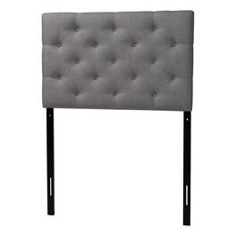 Baxton Studio - Viviana Modern and Contemporary Fabric Upholstered Button-Tufted Twin Size Headboard - Gray