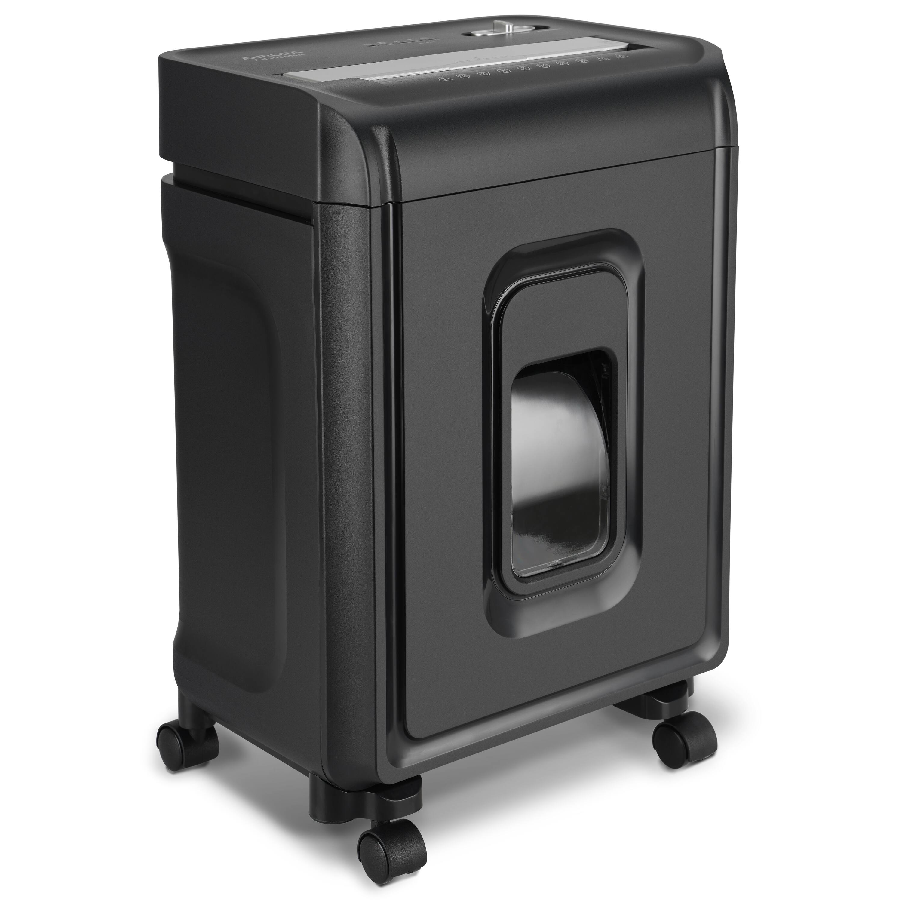 Left. Aurora - Aurora AU1085MA High-Security 10-Sheet Micro-Cut Paper  Shredder | 4-Gallon Pullout Wastebasket | 20 min Run Time - Black.