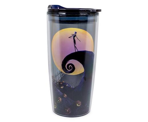 Front. Disney - Disney Nightmare Before Christmas Jack Spiral Hill Travel Tumbler | 20 Ounces - Black.
