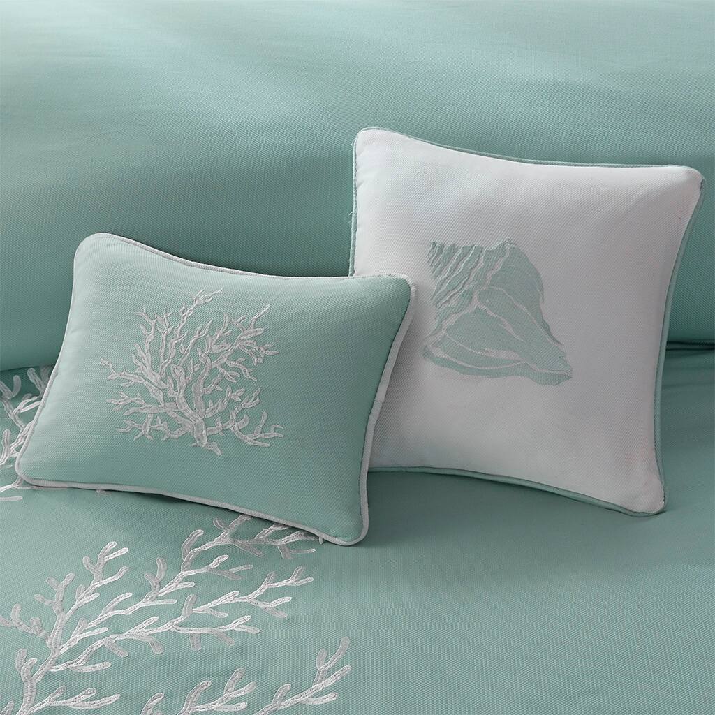 Alt View 5. Gracie Mills - Gracie Mills Douglass Aqua Square Decorative Pillow - Ivory.