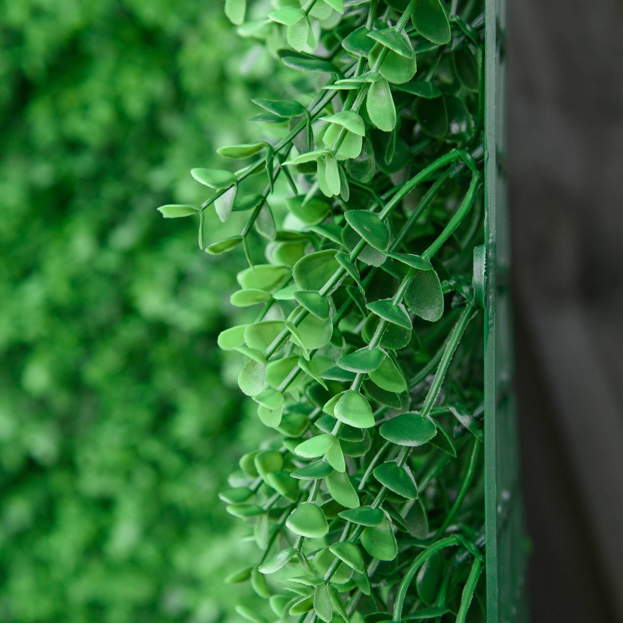 Alt View 8. Outsunny - 12PCs Grass Wall Panels, 20" x 20" Artificial Grass Wall Decor, Greenery Backdrop Panels Wall for Outdoor, Indoor - Emerald Green.