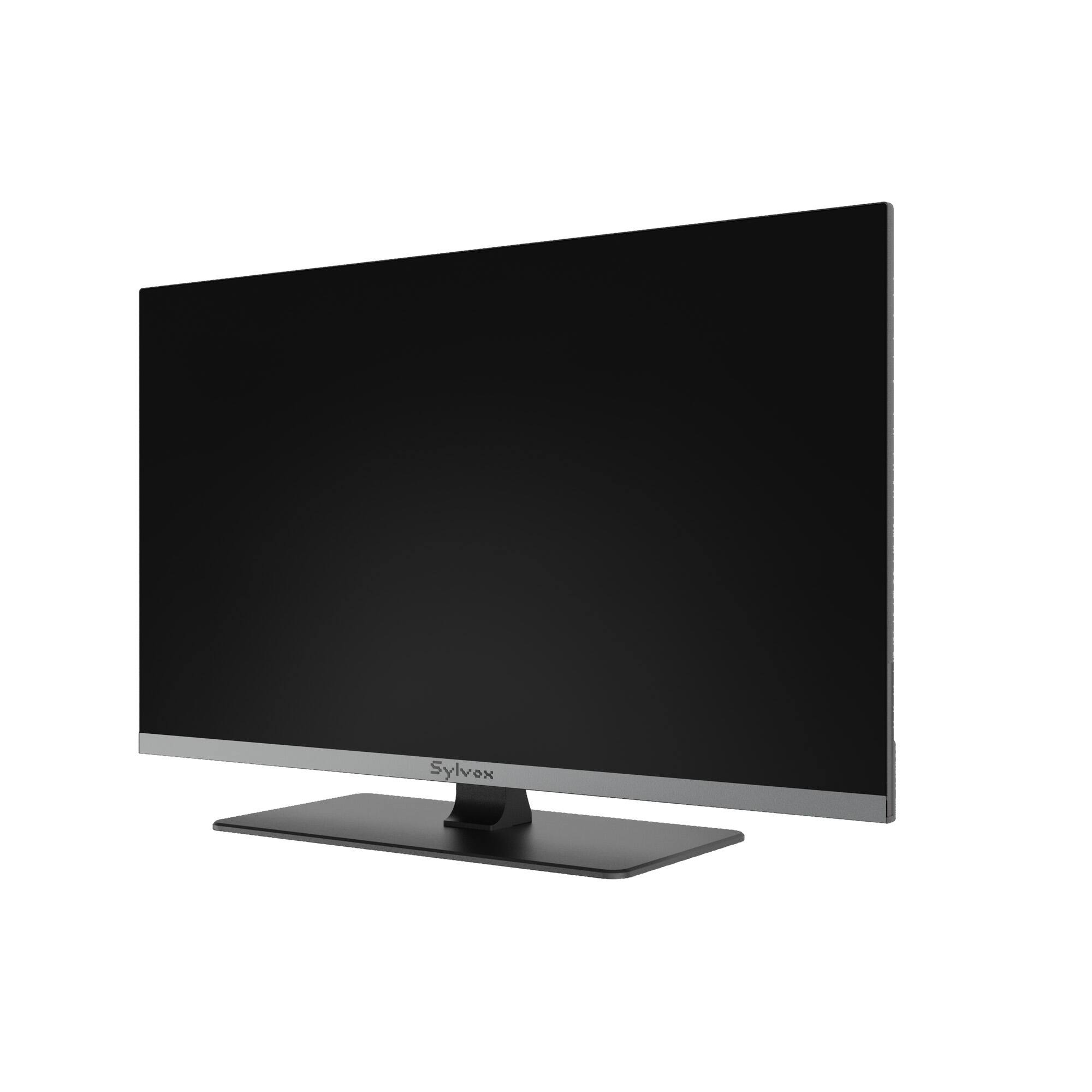 Left. Sylvox - Limo 27" QLED Google TV Smart RV TV with Built-in DVD Player, 12V/24V 1080P Full HD for Camper - Black.