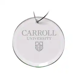 Jardine - Carroll University Pioneers Team Logo 3'' Round Glass Ornament - Multicolor