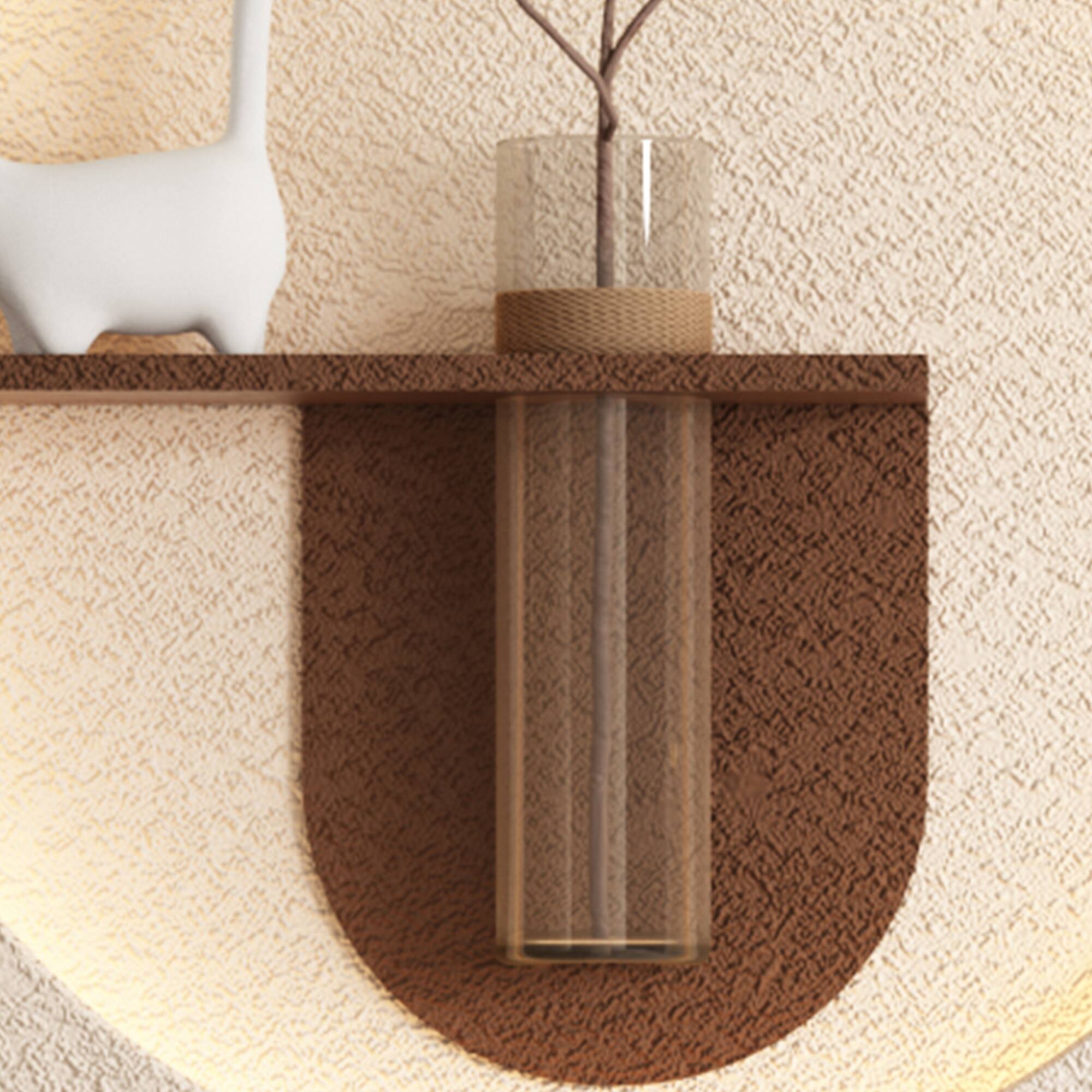 Alt View 2. GOODSILO - Adjustable LED Illuminated Sandstone Wall Art with Botanical Accents and Remote Control - Light Coffee.