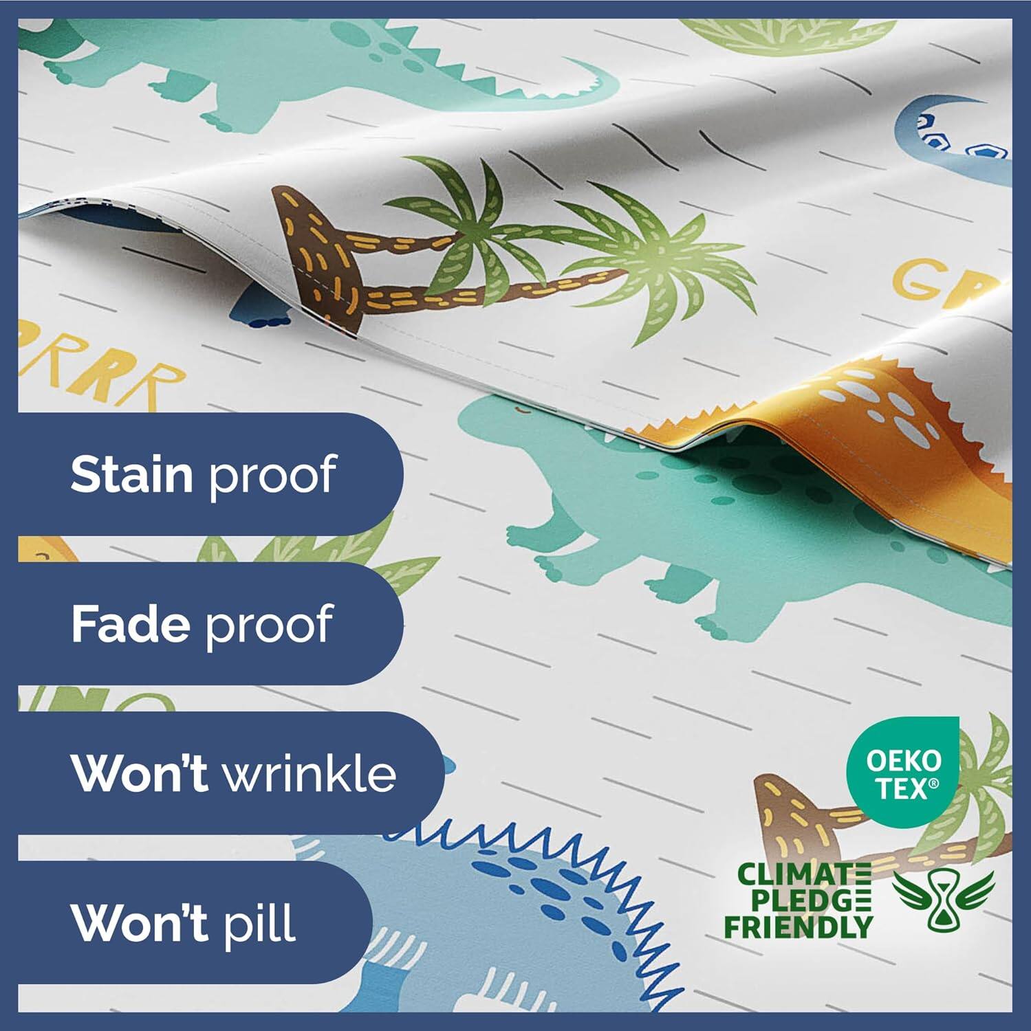 - Stain proof
- Fade proof
- Won't wrinkle
- Won't pill
- OEKO TEX
- CLIMATE PLEDGE FRIENDLY