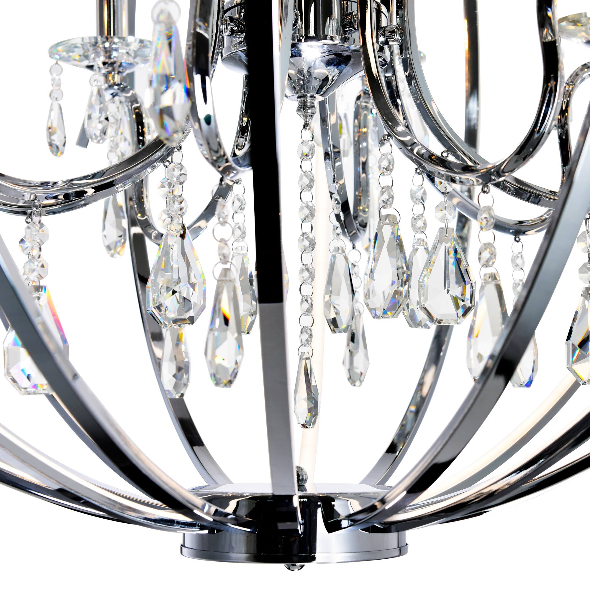 Angle. CWI Lighting - Abia 8 Light Up Chandelier With Chrome Finish - Chrome.